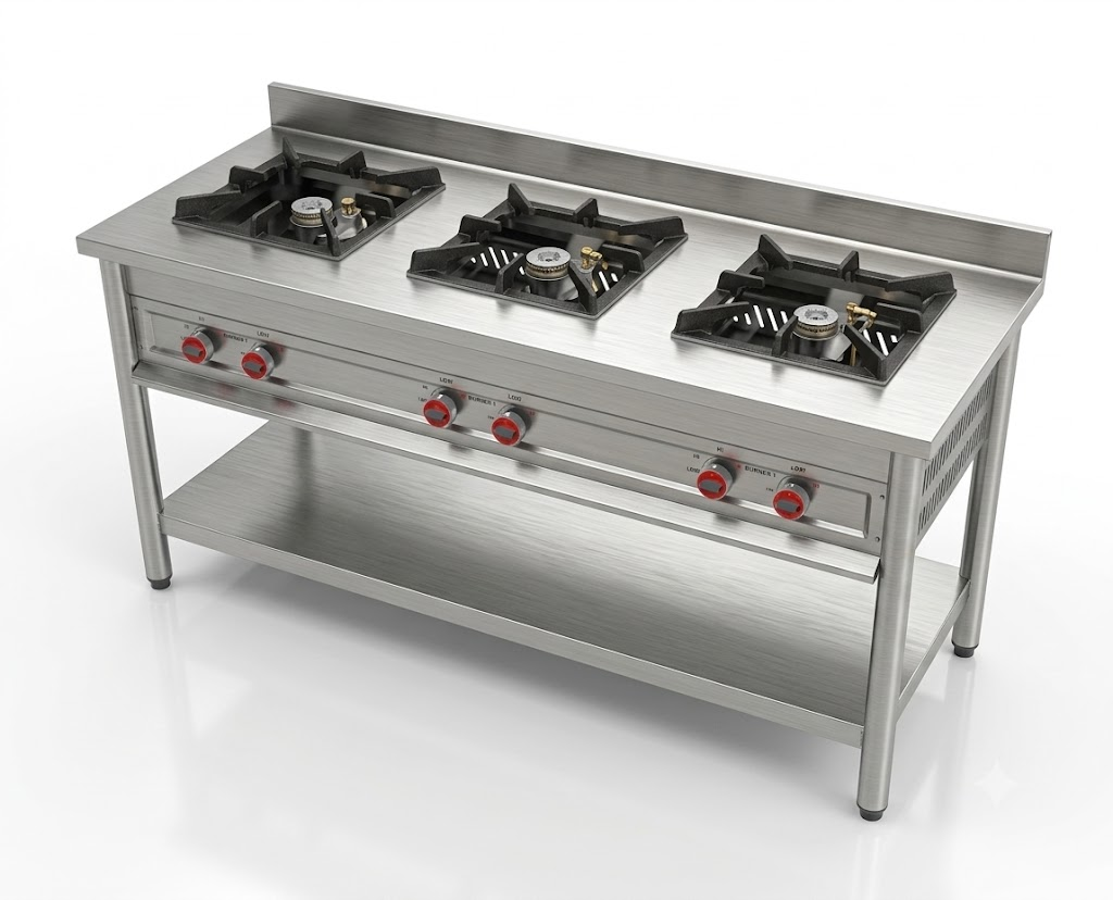 Three Burner Heavy Commercial Gas Range